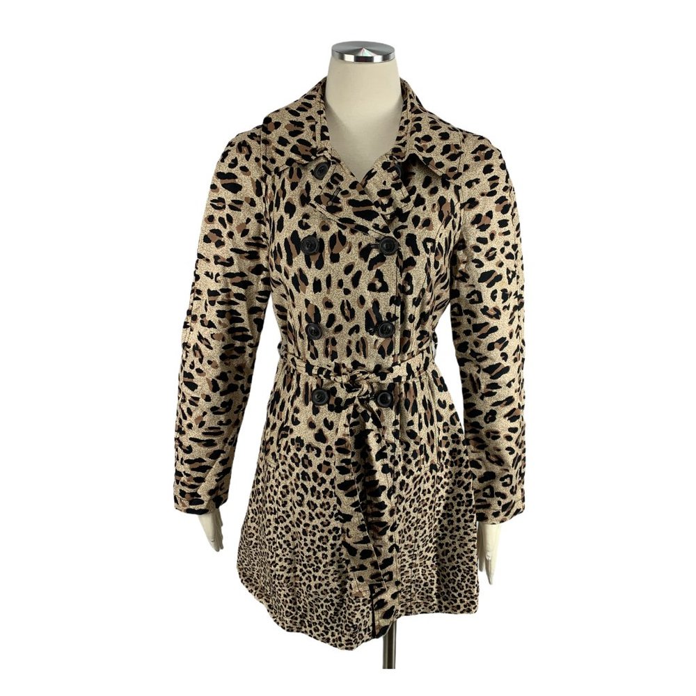 Ambitions Cheetah Print Trench Jacket Medium